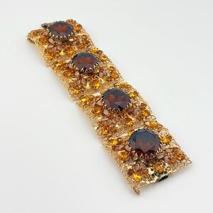 Vintage Gold-tone Filigree Bracelet “ Huge”